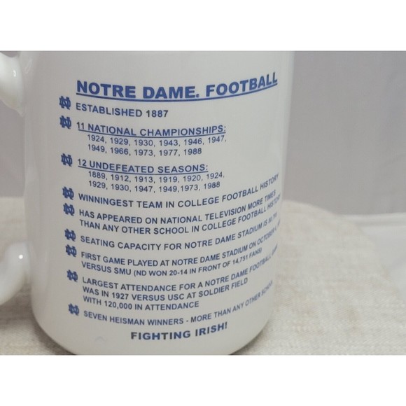 Notre Dame Football Coffee Mug 16 oz Restaurant Ware Made In USA Fighting Irish - Picture 3 of 5